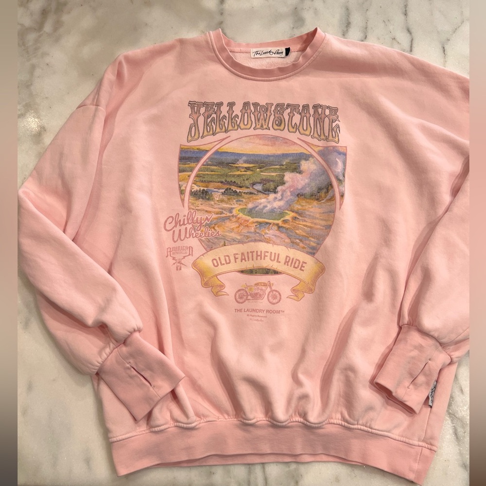 Oversized Pink Yellowstone Jumper Sweatshirt